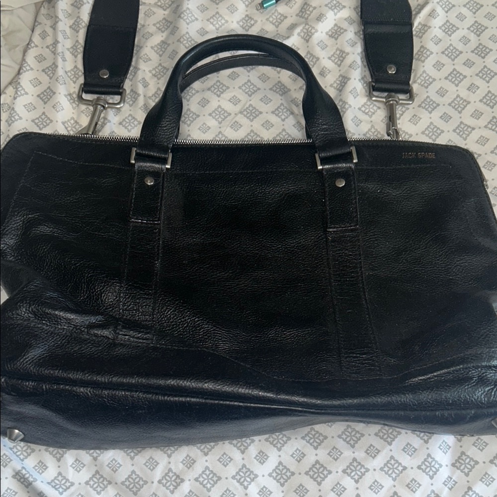 Black Leather Jack Spade Spade Men's Bag